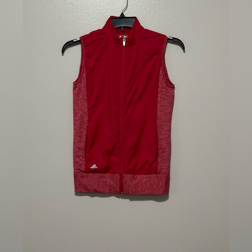 Adidas Golf Full Zip Vest Womens Size L Sleeveless Athletic Outdoor Pink